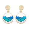 Boucles d'oreilles en or en bois recyclé écologique Ocean