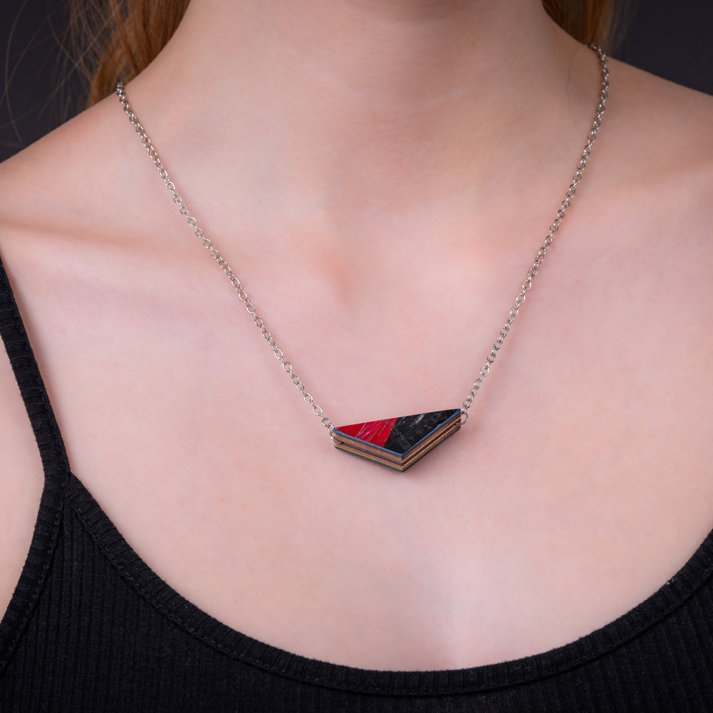 Prisma Recycled Skateboard Necklace by Paguro Upcycle