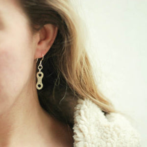 Lone Rider Bike Chain Earrings by Paguro Upcycle