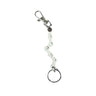 Paguro Upcycle recycled bike chain keyring in white with metal clip and key loop in silver