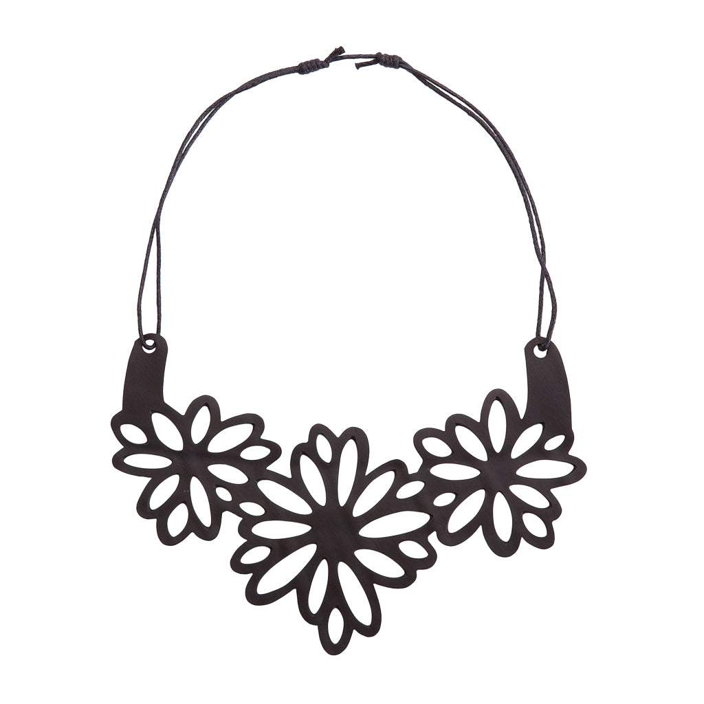 Dahlia Inner Tube Floral Necklace by Paguro Upcycle