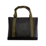 Paguro Upcycle vegan tote bag made from inner tube with green handles and black base