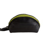 Paguro Upcycle black and green vegan travel pouch made from upcycled materials with zipper closure