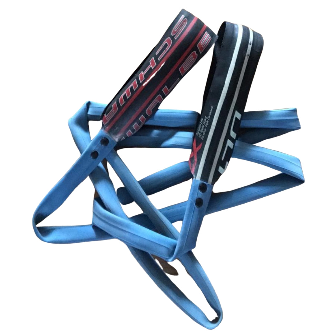 Paguro Upcycle blue exercise bands made from upcycled resistance band material for strength training